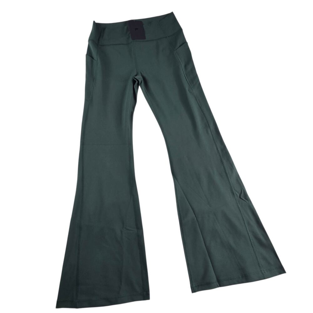 Fabletics Oasis High Waisted Pocketed Kick Flare Leggings Green XL Short NWT